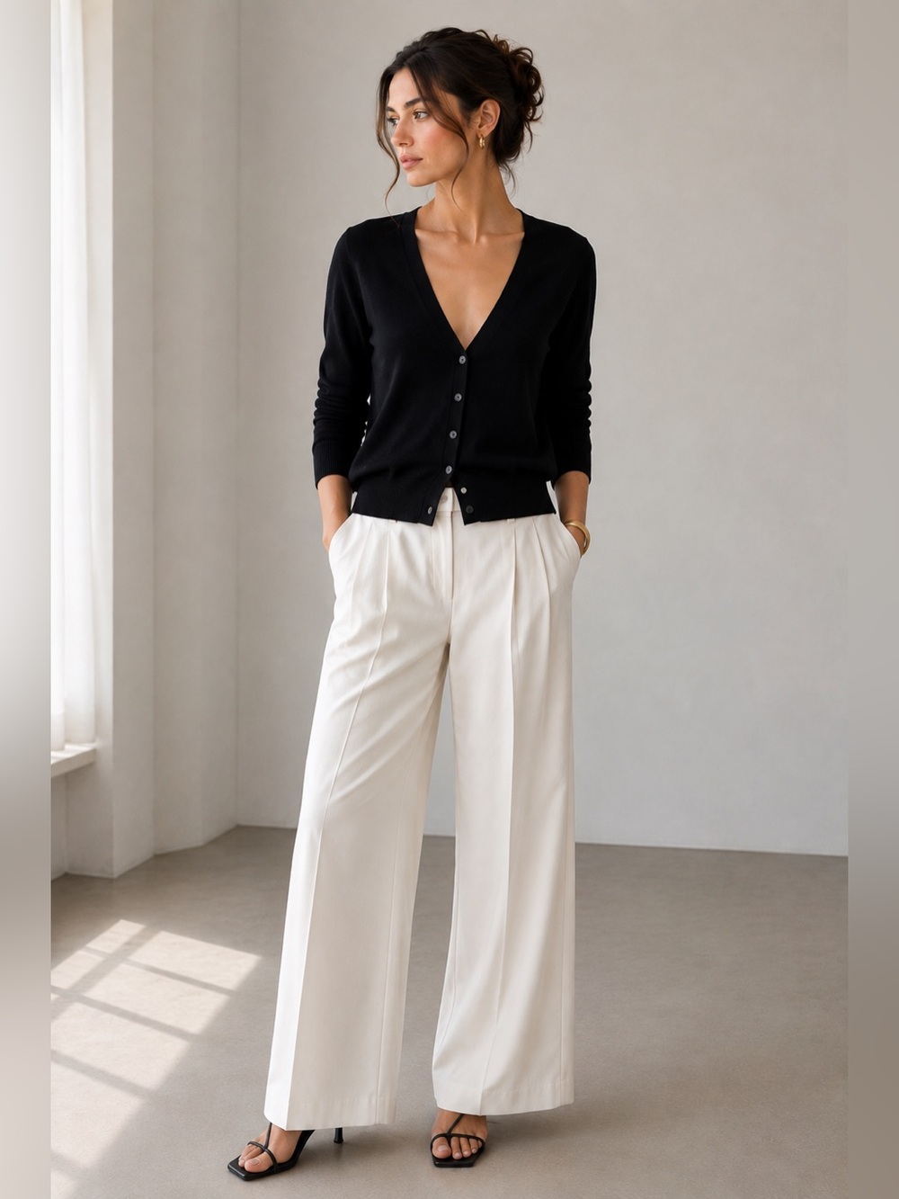 LOFT Cotton Button Cardigan – Small